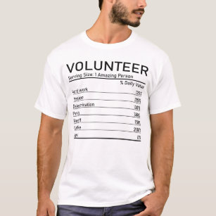 Camiseta Incrível Voluntariado Fatos de Nutrição