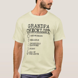 Camiseta Incrível Vovô Checklist Trabalhando Incrível