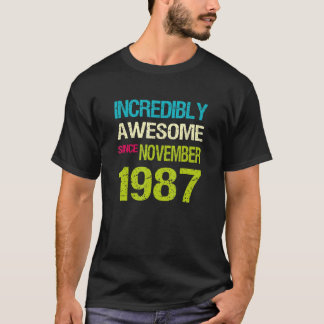 Camiseta Incrivelmente Incrível Desde Aniversário De Novemb