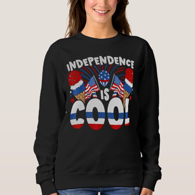 Camiseta Independence Is Cool Blue White Red Ice Cream Cone (Frente)
