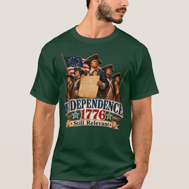 Camiseta Independência 1776 Ainda Relevante Revolução Ameri (Frente)