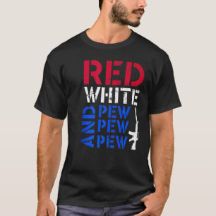 Camiseta Independência Da Arma De Vintagem Vermelha Branca