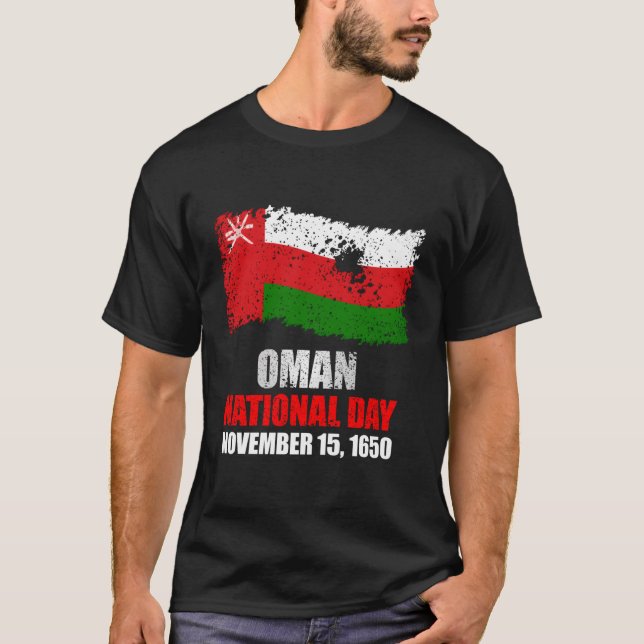 Camiseta Independência do Dia Nacional de Oman Flag Omani (Frente)