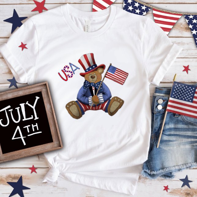 Camiseta Independência Estados Unidos Independência do Urso (Criador carregado)
