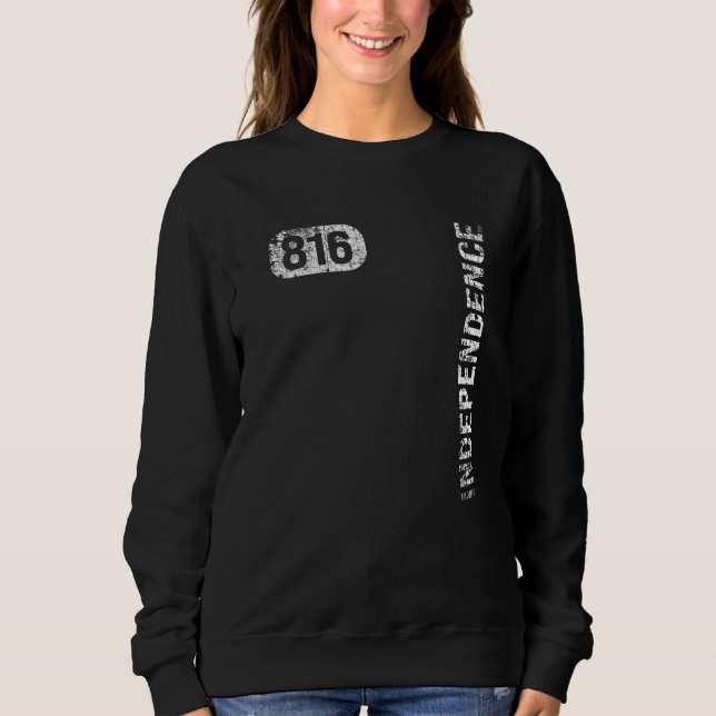 Camiseta Independência Missouri 816 Código de Área Vintage  (Frente)