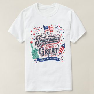 Camiseta Independência se Sente Ótimo–Feliz 4 de Julho Patr