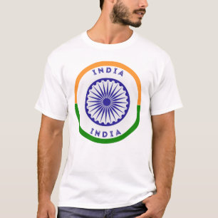 Camiseta Índia Ashoka Chakra Circle Shape