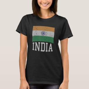 Camiseta Índia: Bandeira Em Tricolor Com Ashoka Chakra Desi