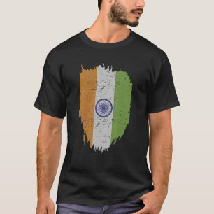 Camiseta Índia: Bandeira Em Tricolor Com Ashoka Chakra Desi