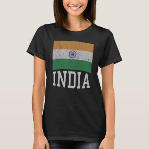 Camiseta Índia: Bandeira Em Tricolor Com Ashoka Chakra Desi