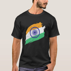 Camiseta Índia: Bandeira Em Tricolor Com Ashoka Chakra Desi