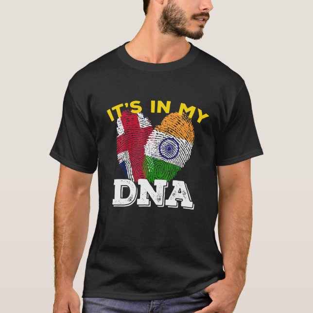 Camiseta Índia Bandeira Orgulhosa Dia do Hindi DNA Ashoka C (Frente)