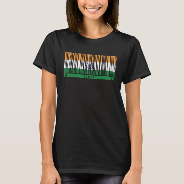 Camiseta Índia Bandeira Patrimônio Indiano Raízes Código de (Frente)