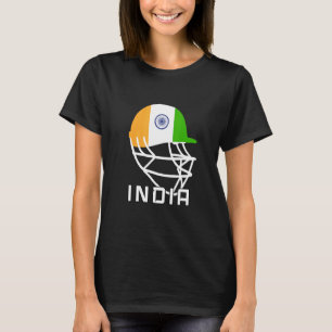 Camiseta Índia Capacetes de grilo Índia Jogadores de críque
