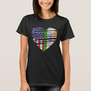 Camiseta Índia Coração Americano Crescido EUA Mês do Patrim
