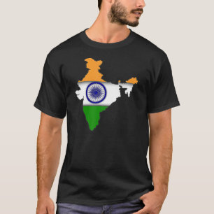 Camiseta Índia Cores de Bandeira Nacionais País Asiático C