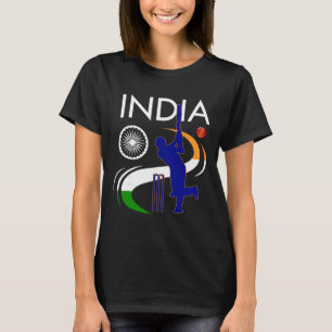 Camiseta Índia Críquete Com Pincelada Da Bandeira Indiana A