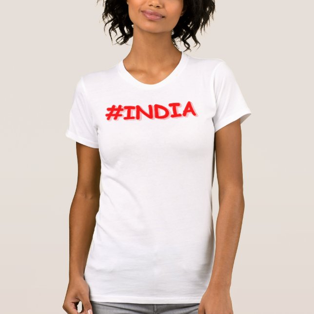 Camiseta "#Índia" Design Adorável. Compre Agora (Frente)