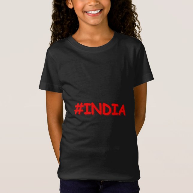 Camiseta "#Índia" Design. Comprar Agora (Frente)