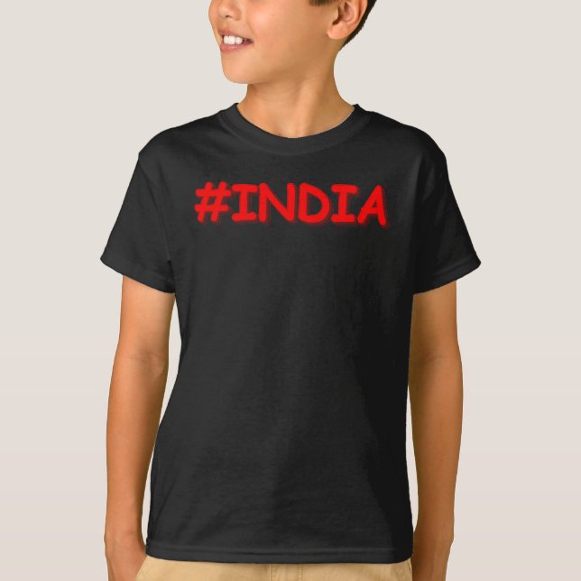 Camiseta "#Índia" Design. Comprar Agora (Frente)