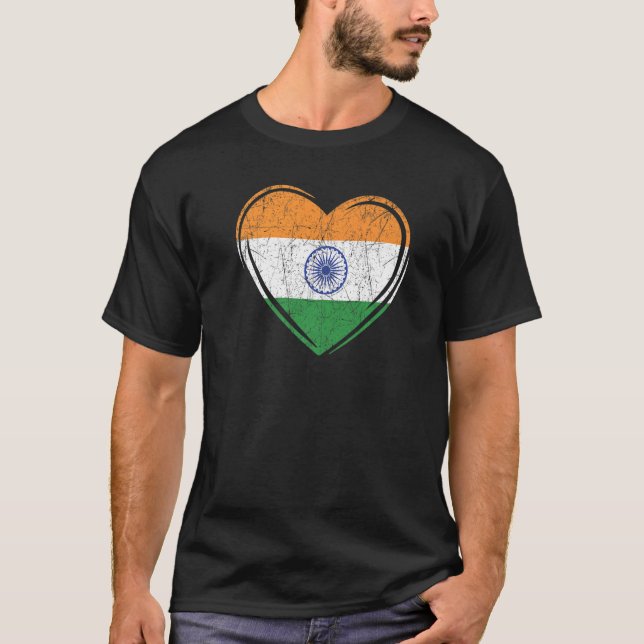 Camiseta Índia Dia da Índia Hindustani Indiano Bandeira 2 (Frente)