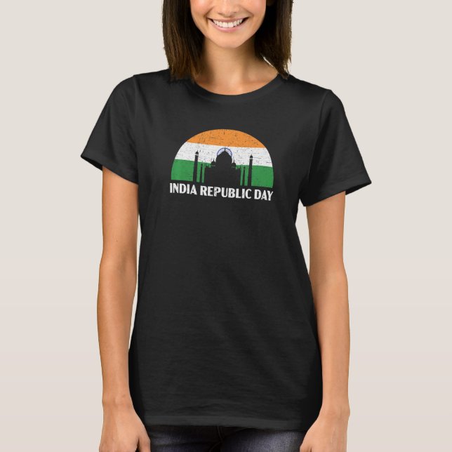 Camiseta Índia Dia da Índia Hindustani Indiano Bandeira 5 (Frente)