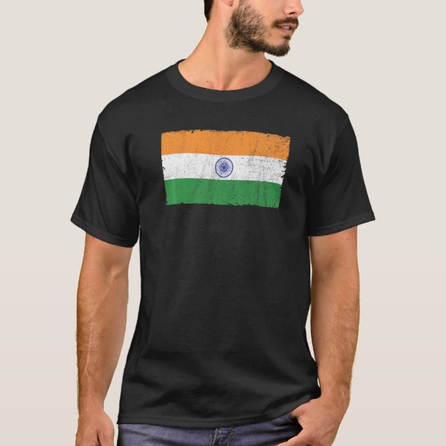 Camiseta Índia Dia da Índia Hindustani Indiano Bandeira 9 (Frente)