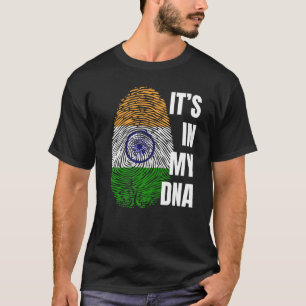 Camiseta Índia Flag Dna Fingerprint Índia