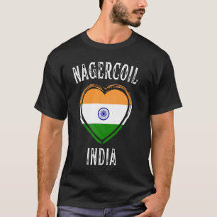 Camiseta Índia Flag Heart Nagercoil City