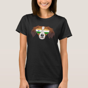 Camiseta Índia Flag Nederlandse Kooikerhondje Dog India Poc