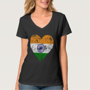 Camiseta Índia Heart Flag Vintage Indian