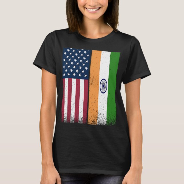 Camiseta Índia Índio Americano Sinalizadores Orgulhosos EUA (Frente)