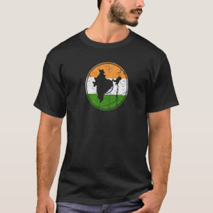 Camiseta Índia - Mapa Vintage - Bandeira Indiana