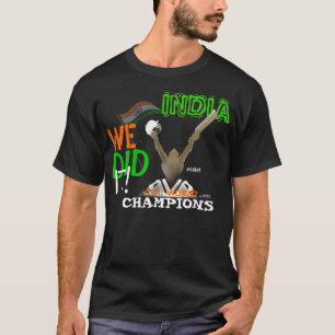 Camiseta "India nós fizemo-lo campeões do mundo do grilo