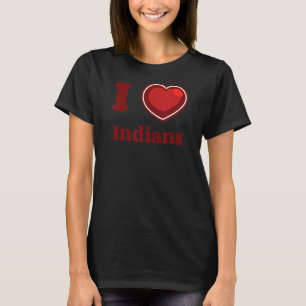 Camiseta Índia Orgulho Eu Amo Design de Coração Grande Indi