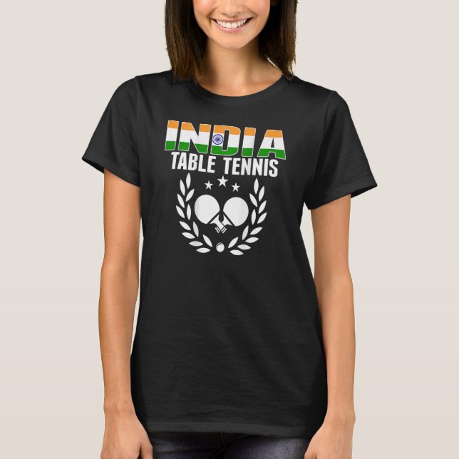 Camiseta Índia Ping Pong - Orgulho da Mesa de apoio à Tênis (Frente)