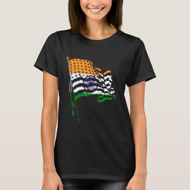 Camiseta Índia Roots USA Flag (Frente)