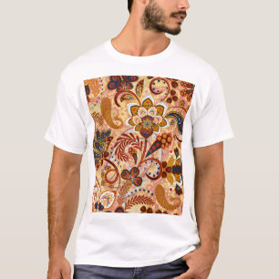 Camiseta Indian Paisley: Floral Vintage Brown