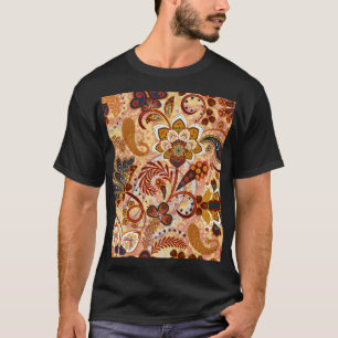 Camiseta Indian Paisley: Floral Vintage Brown