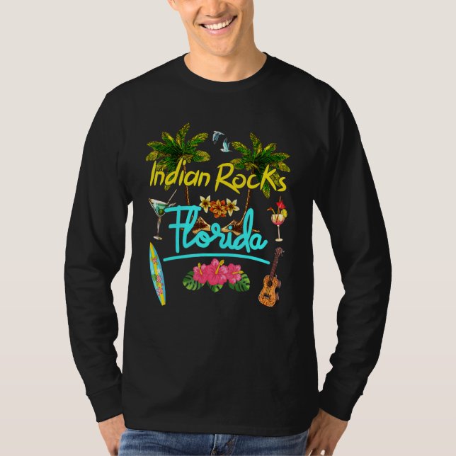 Camiseta Indian Rocks Florida Beach Summer Palm Sun Set Pal (Frente)