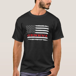Camiseta Indiana American Flag Genebra EUA Patriótico Souv