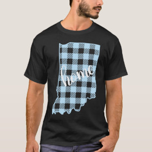 Camiseta Indiana Buffalo Xadrez Home State Country Blue Wes