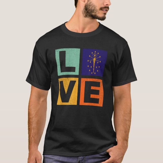 Camiseta Indiana Flag  Love Indiana (Frente)