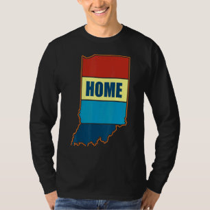 Camiseta Indiana Home State Retro Bean Bag Skyline