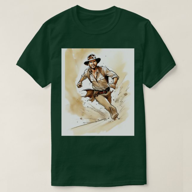 Camiseta Indiana Jones Areia Rápida (Frente do Design)