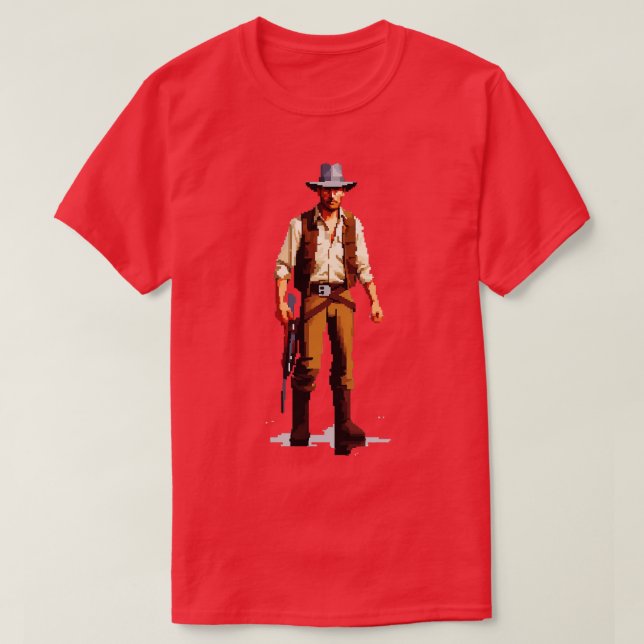 Camiseta Indiana Jones Pixel Art TSirt (Frente do Design)