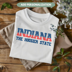 Camiseta Indiana Patriótico O Estado Hoosier Personalizado