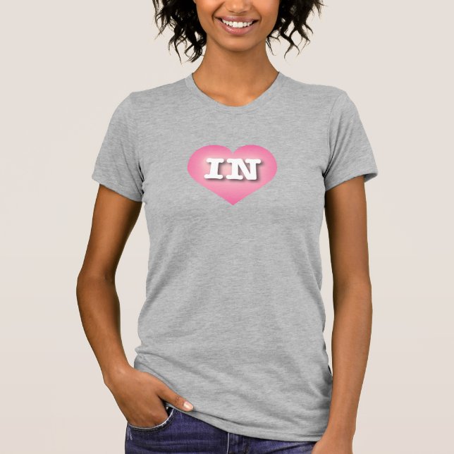 Camiseta Indiana Pink Fade Heart - Eu amo IN (Frente)