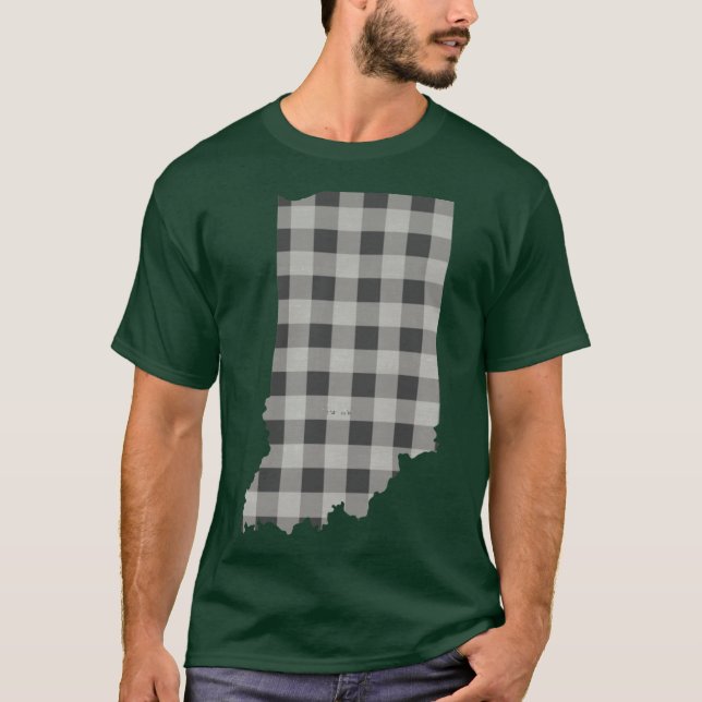Camiseta Indiana Plaid in Gray (Frente)