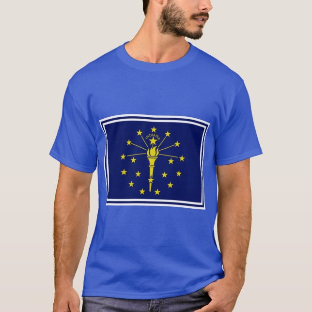 Camiseta Indiana State Flag Stickers (Frente)